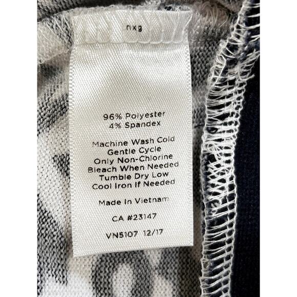 T by Talbots White Navy Floral Paisley Drawstring Hem 3/4 Sleeve Top - Picture 7 of 7